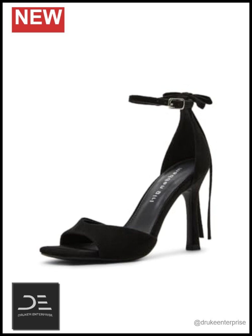 Heeled Sandals Square Toe Ankle Strap Stiletto Bow Backstrap